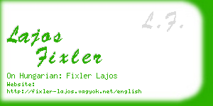 lajos fixler business card